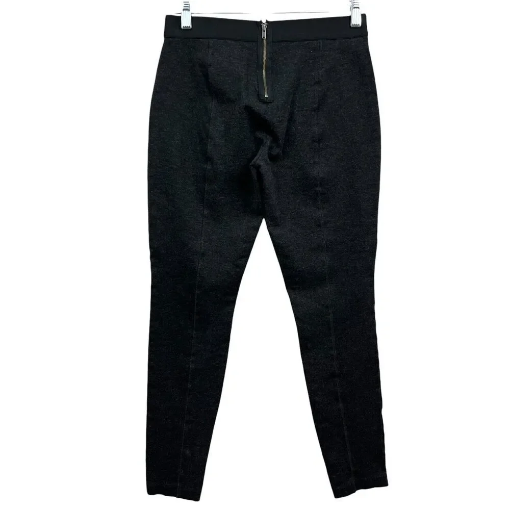 J. Crew Women Pixie Pants Ponte Stretch Mid Rise Back Zipper Charcoal Grey 8R*